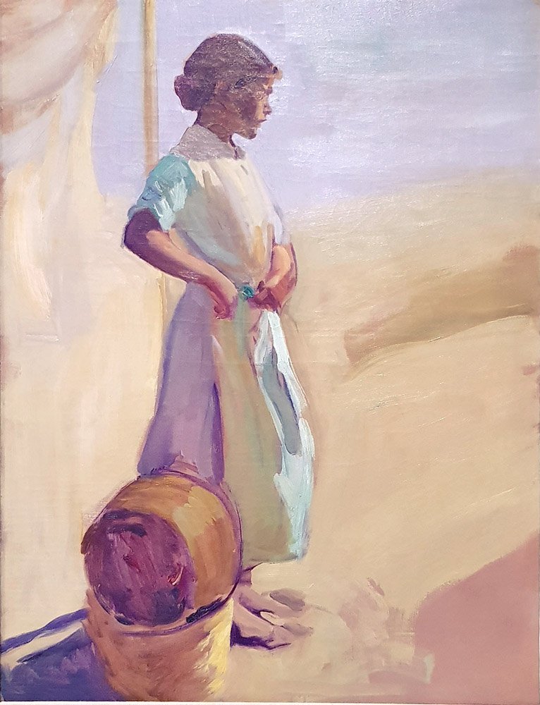 Pescadora valenciana con cestos de Joaquín Sorolla utilizada como referencia de Fuerza