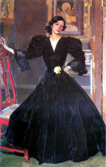 Clotilde in a Black Dress by Joaquín Sorolla, 1909